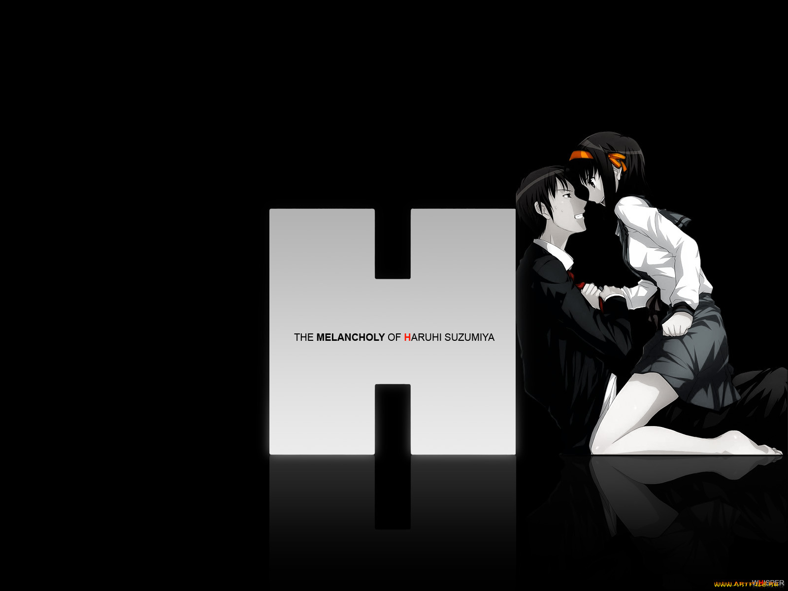 Обои Аниме The Melancholy of Haruhi Suzumiya, обои для рабочего стола,  фотографии аниме, the, melancholy, of, haruhi, suzumiya, девушка, глаза,  волосы, парень Обои для рабочего стола, скачать обои картинки заставки на  рабочий